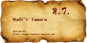 Maár Tamara névjegykártya